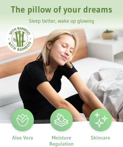Vista 3 de Third of Life Almohada de viaje con espuma viscoelástica de carbón activado Almohada cervical para aliviar el dolor de cuello para personas que