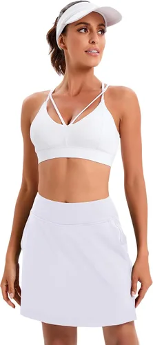 Vista 5 de Oyamiki - Falda pantalón deportiva para mujer, diseño ligero ideal para tenis, correr, entrenamiento, deporte y golf