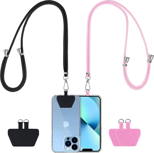 Vista 21 de CACOE Cordón para teléfono celular 2 piezas - 1 pieza correa ajustable para el cuello, 1 pieza correa de muñeca, 2 piezas almohadillas, cruzado