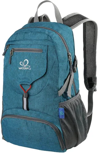 Vista 9 de WATERFLY Mochila pequeña ligera y plegable: mochila de 20 l ultra ligera, plegable, de senderismo, de viaje, de camping, de día, para hombre y mujer