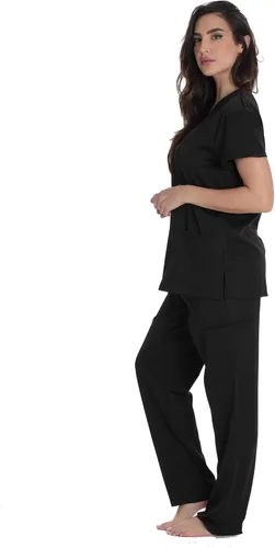Vista 2 de Just Love Conjunto de ropa quirúrgica elástica para mujer, parte superior elástica y pantalones cargo