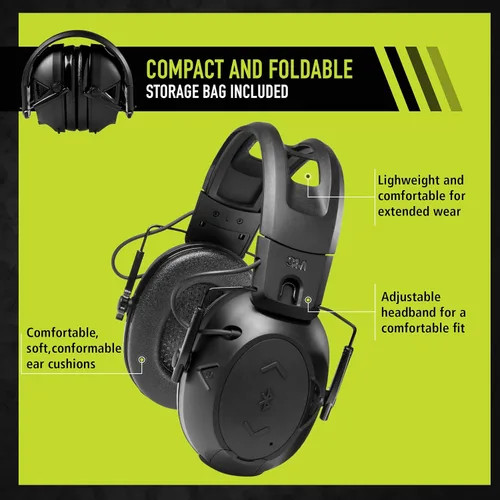 Vista 3 de Peltor Sport Tactical 500 - Orejeras de protección auditiva Bluetooth, clasificación de reducción de ruido de 25 dB, auriculares electrónicos