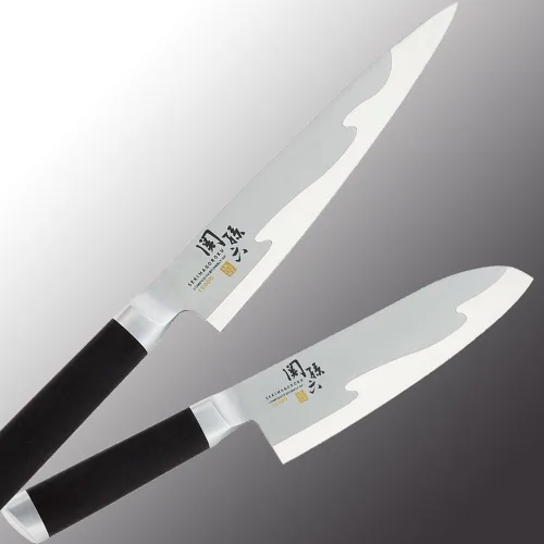 Vista 6 de Kai KAI Seki Magoroku - Cuchillo Santoku pequeño de 5.7 pulgadas (5.709 in) 15000ST, fabricado en Japón, AE5301