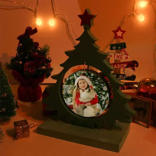 Vista 3 de Moldes de resina para marco de fotos grandes, moldes de silicona con forma de árbol de Navidad para resina epoxi, marco de fotos de bricolaje, molde