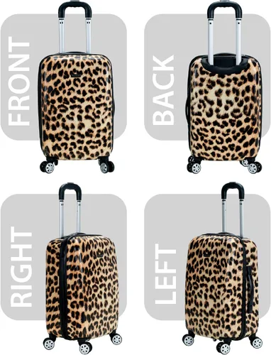 Vista 7 de Rockland - Equipaje Safari con carcasa rígida y ruedas, Leopard), F196-LEOPARD
