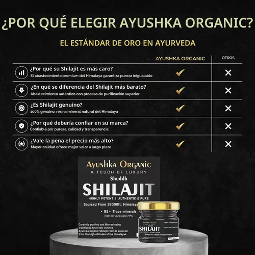 Vista 3 de Resina Shilajit, Shilajit del Himalaya, Shilajit puro, 77% ácido fúlvico, 0.71 oz AYUSHKA ORGANIC