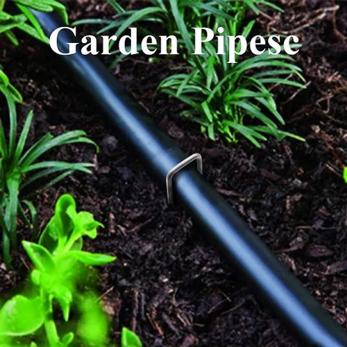 Vista 5 de Zerodis 50 clavos de tierra de jardinería, estacas de acero inoxidable, reutilizables, oblicuos, recortes, estacas de tierra para fijar telas