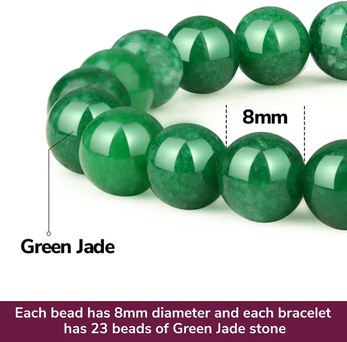 Vista 138 de Crystal Vibe Pulseras de cuentas de 0.315 in para mujeres y hombres, pulseras de cristal con piedras preciosas naturales, tamaño elástico ajustable