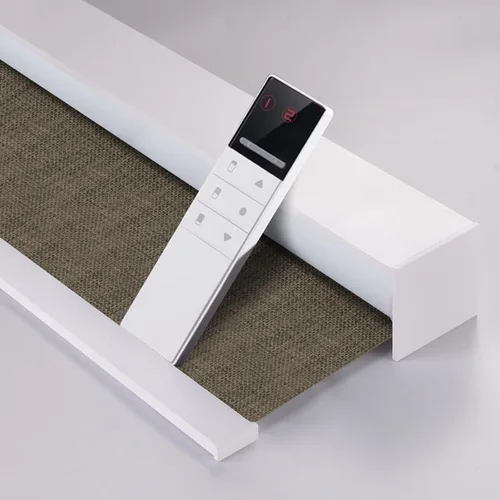 Vista 14 de ZSHINE Persianas enrollables motorizadas opacas para ventana, ancho personalizado, motor recargable, popular tela de sol para ventanas, hogar, Blanco