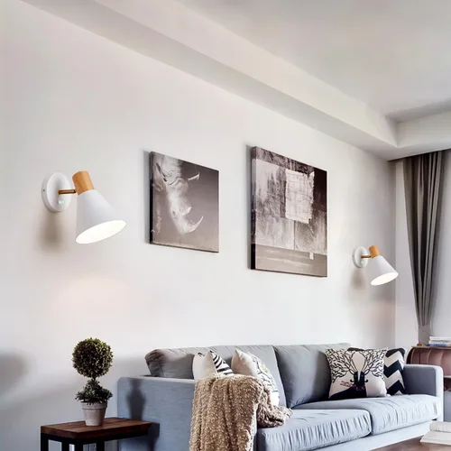 Vista 4 de Apliques de pared, lámpara de pared ajustable blanca para dormitorio industrial, iluminación de lavabo de baño para dormitorio, pasillo, sala