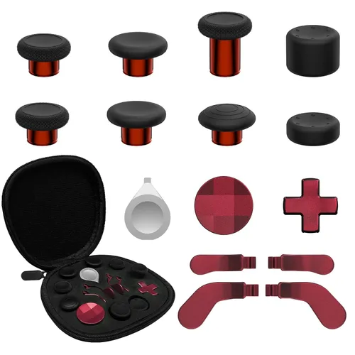Vista 8 de CHARM FOCUS 16-in-1 Metal Thumbsticks Replacement Kits for X-box Elite Series 2, X-box Elite 2 Controller Accessories, Includes Magnetic Joysticks