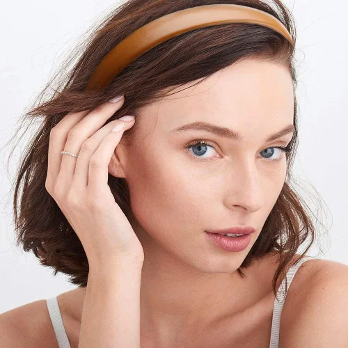Vista 3 de WOVOWOVO Diademas de cuero para mujer, 1 pulgada, antideslizantes, suaves, de poliuretano, para mujer, de moda, lindas diademas de belleza