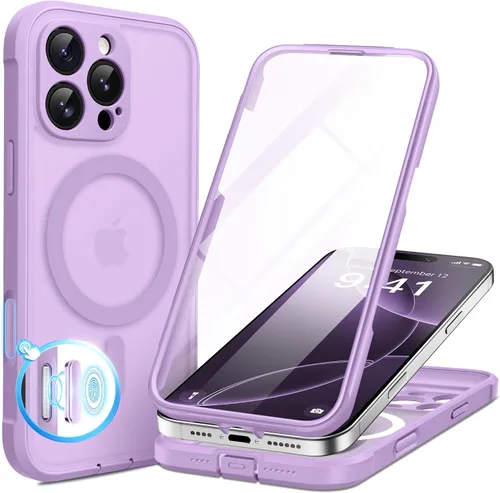 Vista 136 de BERFY Funda para iPhone 12 Pro Max, compatible con MagSafe, protector de pantalla de privacidad integrado y protección de cámara, antiespía