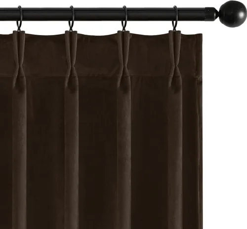 Vista 13 de MIULEE Cortinas opacas plisadas de terciopelo azul marino, 40 x 96 pulgadas