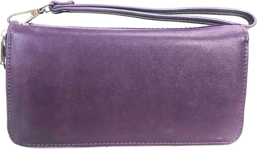 Vista 4 de Gem Sparkle - Cartera a juego con diamantes de imitación para bolso brillante, Púrpura
