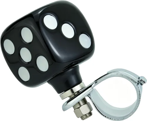 Vista 4 de Lunsom Rueda giratoria para volante, con forma de dados, perilla de rueda giratoria de automóvil, mango de potencia suicida, ayuda de conducción