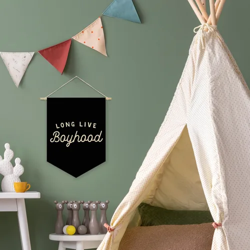 Vista 2 de Decoración para Habitación de Niño, Bandera de Lienzo Negro de Larga Duración para Guardería Sala de Juegos Decoración para Dormitorio de Niños