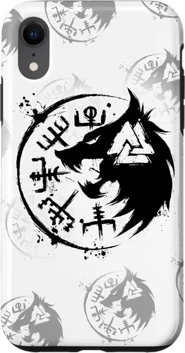 Vista 24 de iPhone 14 Plus Fenrir Wolf Fenris-Wolf - Viking Vegvisir Valknut Case