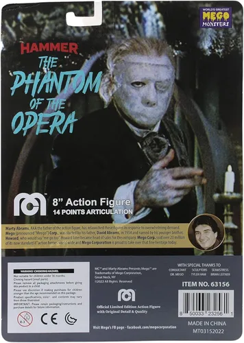 Vista 6 de Fantasma de la Ópera (1962) Figura de acción de 8 pulgadas