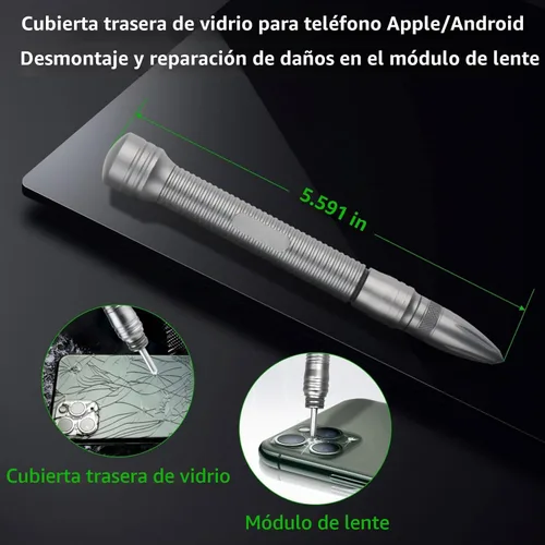 Vista 3 de Lápiz de voladura de teléfono para iPhone X 11 Pro, cubierta trasera de cristal, cubierta de batería de demolición, pluma de desmontaje de cámara