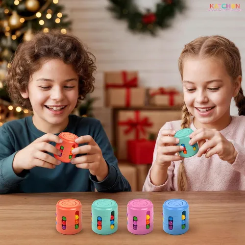 Vista 5 de KatchOn, 12 piezas de rompecabezas de frijoles mágicos Fidget Spinner Fidget Multicolor