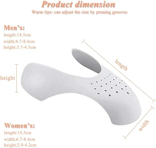Vista 2 de VIUJUH 2 pares de protectores de zapatos para hombres y mujeres, Blanco