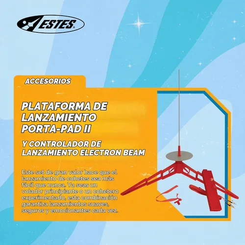 Vista 2 de Estes - Plataforma de lanzamiento 2222 y controlador Porta-Pad II, Rojo