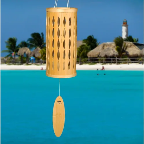 Vista 2 de Woodstock Chimes Signature Collection, campanilla Aloha, diseños de decoración natural de 28 pulgadas, regalos costeros, campanillas de viento