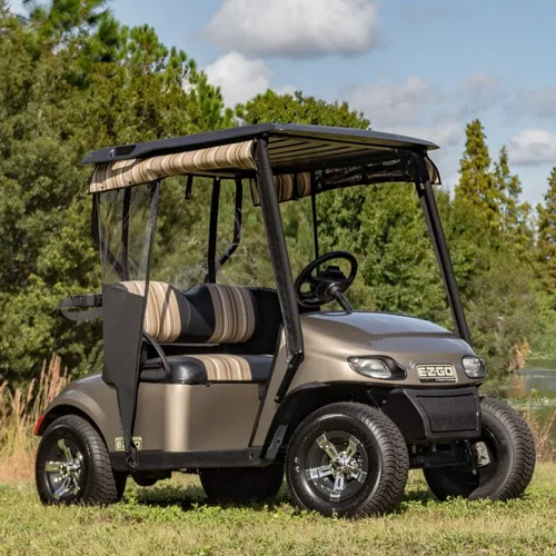 Vista 2 de GTW Fundas para ruedas de carrito de golf Maverick de 8 pulgadas (cromo y negro) Ajuste universal Juego de 4