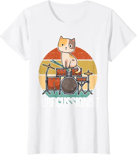Vista 24 de Funny Percussion Drummer Drumming Drums Saying I Kitten Cat Camiseta, Negro, S