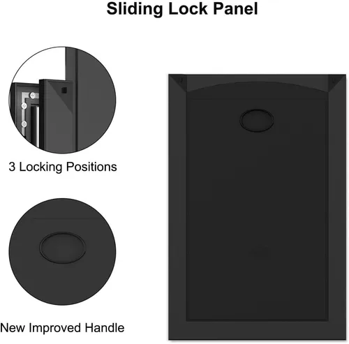 Vista 3 de MAVRICPOWER Puerta grande resistente a la intemperie para perro, con dos paneles de bloqueo deslizantes, puerta de aluminio para puerta exterior