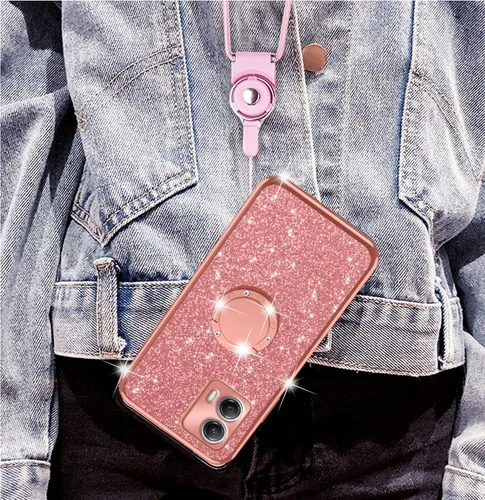 Vista 6 de nancheng Bonita funda para teléfono con purpurina para Motorola Moto G 5G 2023, funda de lujo brillante de TPU suave, antiarañazos, anticaídas