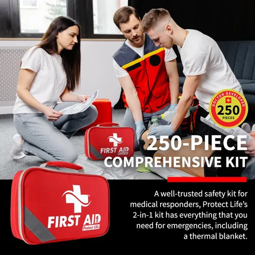 Vista 3 de Protect Life Kit de primeros auxilios para el hogar y la empresa, 250