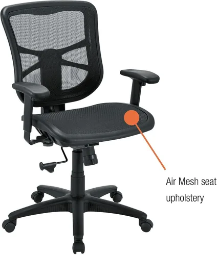 Vista 3 de Alera ALEEL42B18 Elusion Series Silla de malla giratoria/inclinable con respaldo medio - negro