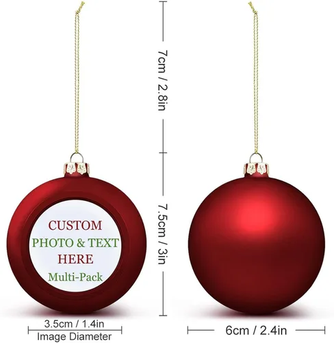 Vista 3 de Adornos de Navidad personalizados, texto fotográfico, haz tu propio adorno de cerámica de porcelana, regalo de recuerdos para decoración de Navidad