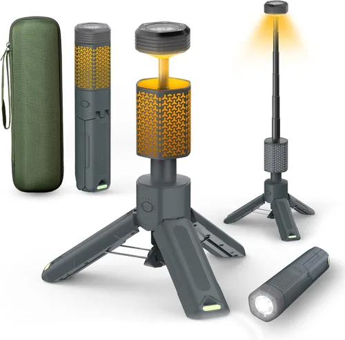 Vista 10 de Telescopic Camping Light with Stand, Collapsible Magnetic Tripod Lantern Verde
