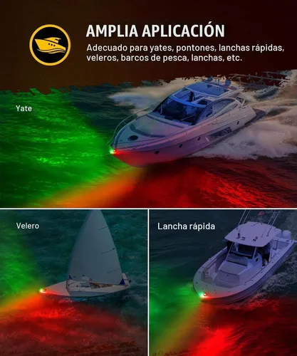 Vista 7 de Partsam 1 Uds. Luces de arco de barco marino, 24 luces LED de navegación roja y verde para buque, pontón, yate, skiff skeeter