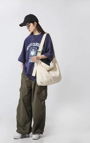 Vista 7 de Micmores Large Crossbody Purse Canvas Tote Bag Women Hobo Bag Stylish Handbag Fashion shoulder Bag
