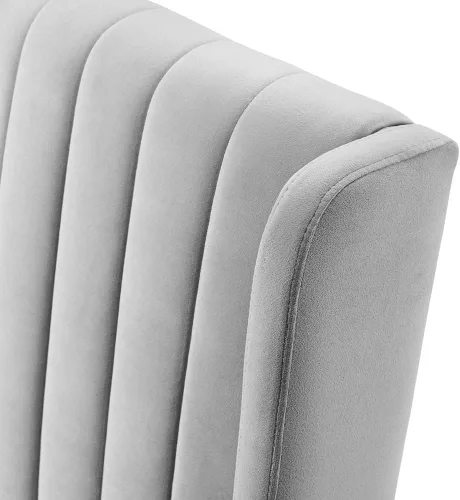 Vista 7 de Modway Renew Parsons Performance - Sillas auxiliares de terciopelo para comedor, juego de 2 unidades, color gris claro