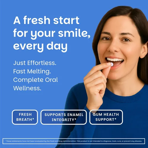Vista 3 de EZ Melts Oral Health Complete - Probiótico oral - Apoya la salud de las encías, el aliento fresco y ayuda a aliviar la boca seca ocasional, sin
