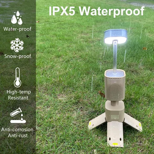 Vista 8 de Linterna de campamento, 14000 mAh, luces telescópicas recargables para campamento, soporte magnético integrado con altavoz, linterna LED portátil