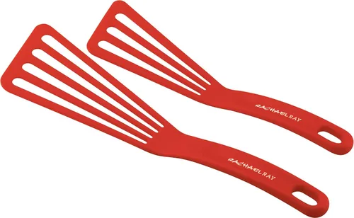 Vista 8 de Rachael Ray Herramientas y Utensilios de Cocina de Nailon / Espátula / Voltiadores para Pescado - Juego de 2 Piezas, Azul, Set de Espátulas de 25,4