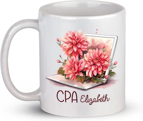 Vista 23 de Taza de café personalizada de contador, taza de contabilidad personalizada regalo para compañeros de trabajo, amigos, familia, taza de cerámica
