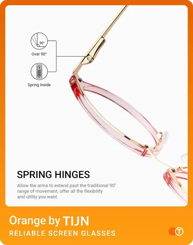 Vista 6 de Gafas TIJN de óptica con montura redonda de metal, estilo vintage, bloquean la luz azul, gafas sin prescripción con montura para mujer