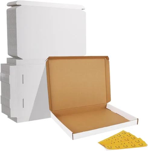 Vista 53 de HORLIMER Paquete de 40 cajas de envío de 5 x 5 x 5, caja de cartón corrugado blanco para correo, embalaje, pequeñas empresas