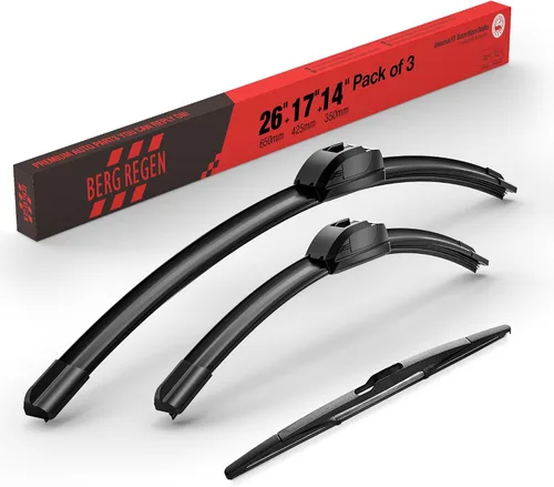 Vista 11 de BERG REGEN Escobillas limpiaparabrisas de 15"+15" con escobilla trasera de 13" - Juego de repuesto automotriz para Jeep Wrangler JK 2008 2009 2010