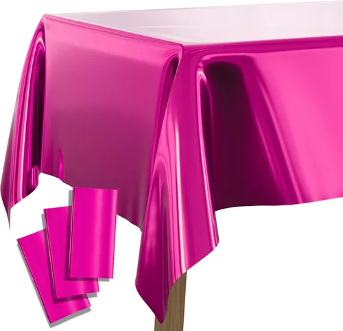 Vista 10 de PartyWoo 3 piezas de mantel de mesa de plástico desechable, 54 x 108 pulgadas, mantel rectangular impermeable azul para mesas de 6 a 8 pies, mantel
