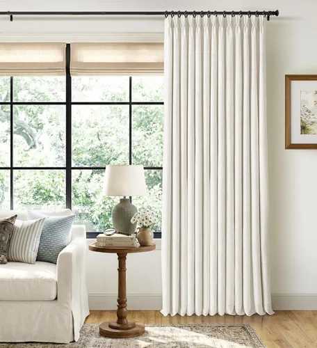 Vista 34 de CAPALOCA Cortinas extra de 60 pulgadas de ancho 100% opacas de 96 pulgadas Desnudo Natural