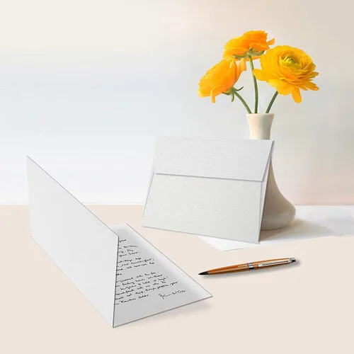 Vista 6 de Juego de tarjetas de felicitación, cartulina blanca en blanco de 4.5 x 6 pulgadas, ideal para negocios, vacaciones, invitaciones de boda