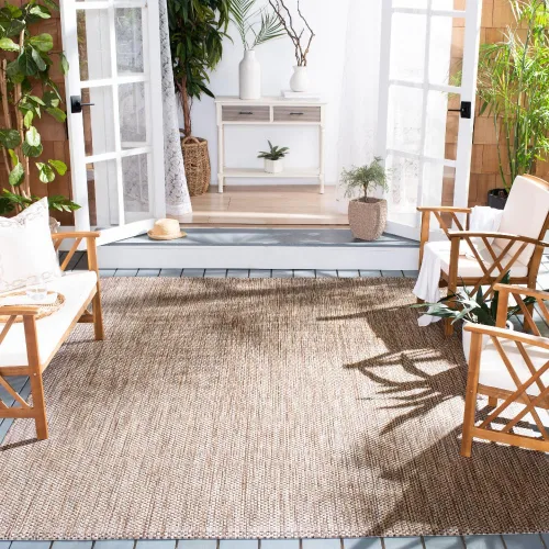 Vista 66 de SAFAVIEH Alfombra Lavable para Exteriores Colección Courtyard - 2'3" x 5', Azul Aqua y Gris, No Desprende Pelusa y Fácil Limpieza, Ideal para Patio